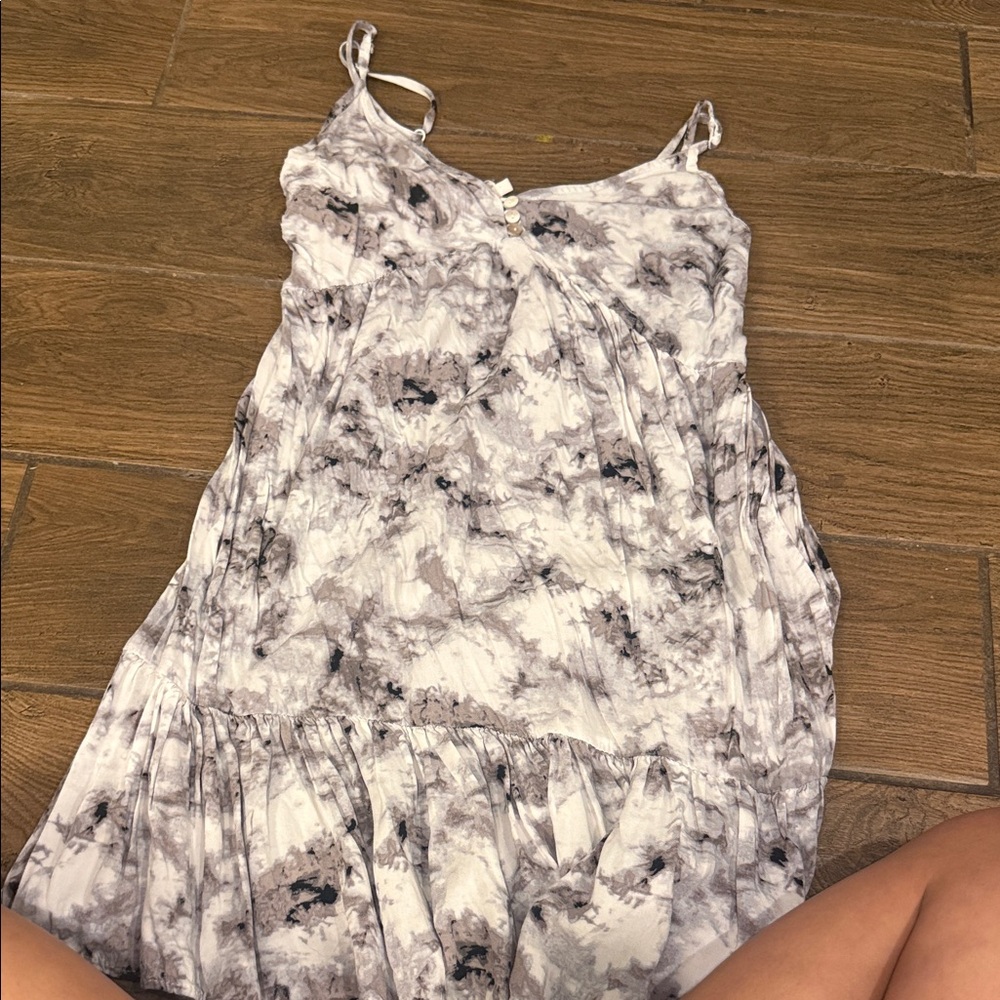 Ultra Flirt Black and White Tie-Dye Dress